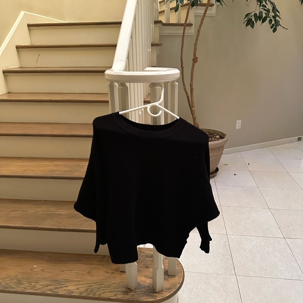 Black Knit Poncho Sweater